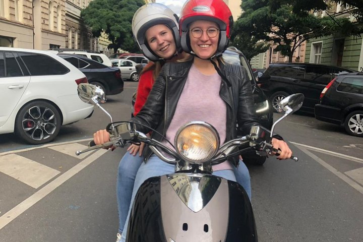 Panoramic Prague's Scooter Tour, for two (audio guide)