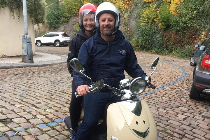 Big scooter tour of Prague, for two (audio guide)